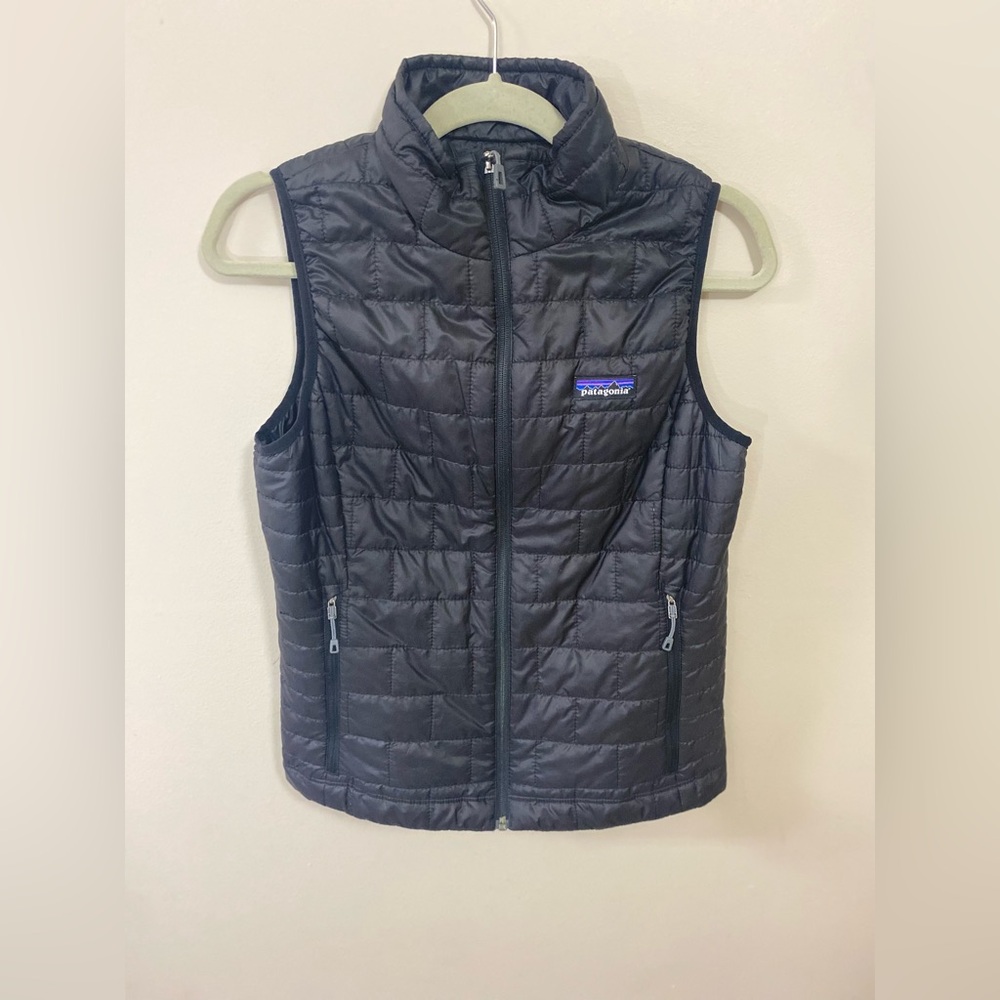 Patagonia Black Nano Puff Quilted Packable Puffer Vest